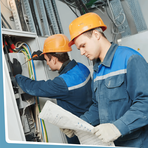 electrician following installation guide